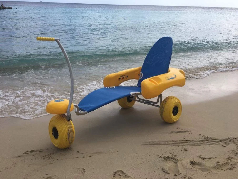 WaterWheels floating beach wheelchair for beach and shallow-water access near Nederzandt